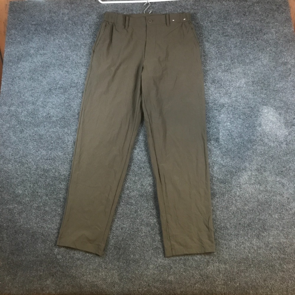 Uniqlo Chino Pants Men Small Beige Ultra Stretch Mid Rise Flat Front Tapered Leg